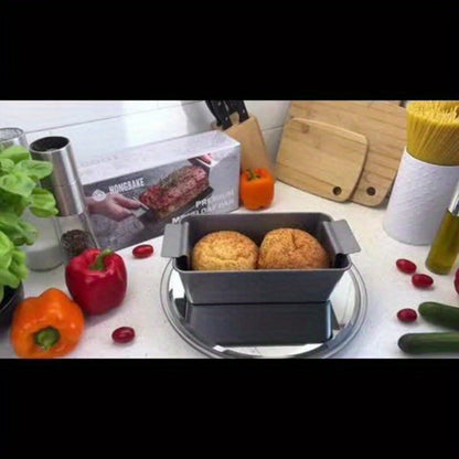 Loaf Pan Set of 4 Nonstick Carbon Steel Meatloaf Pan with Drain Tray 9x5 Inch Bread Baking for Home Cooking, Dining and Outdoor Meals