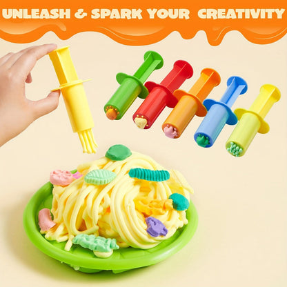 44-Piece Kids Clay Tools Set with Molds, Rolling Pins & Cutters, Dough Accessories for Toddlers & Preschoolers