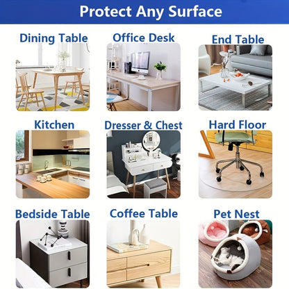 Round PVC Table Cover Clear Tablecloth 2MM Thick Scratch-Resistant Waterproof Table Protector for Dining Table Coffee Table Restaurant