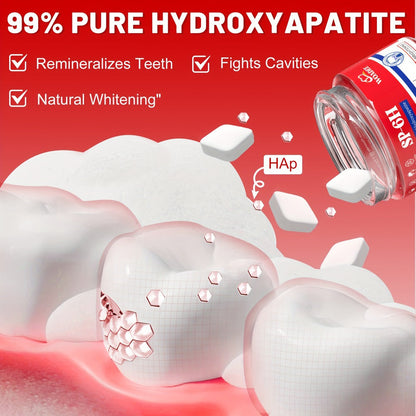 Toothpaste Tablets Hydroxyapatite Fluoride Free - 62 Count Chewable Solid Toothpaste, Deep Cleaning