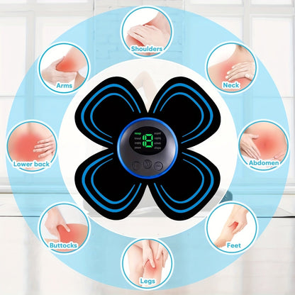 EMS Stimulator Massager Patch, Full Body Electric Massage Device with 8 Modes & 19 Intensity Levels for Shoulder