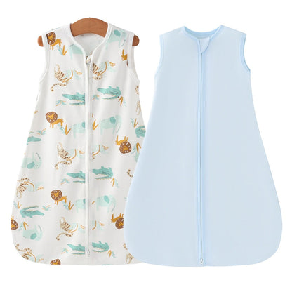 Baby Sleeping Bag 2/3pcs Two-Way Zip Wearable Blanket Anti-Kicking Swaddle 0-24 Months Boys Girls Air-Conditioned Room