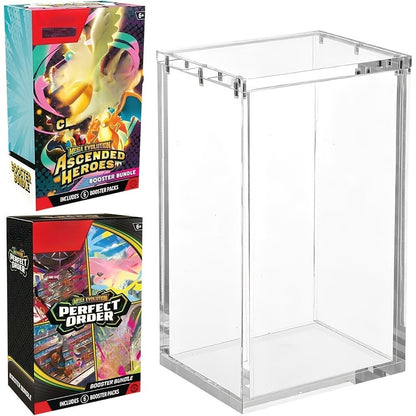 Pokemon Acrylic Display Case for ETB & Booster Bundle with the Listed Color, Size or Set Options for Everyday Use