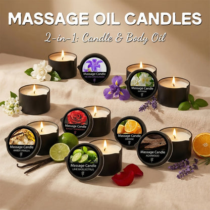 Luxury Soy Wax Candle 2-in-1 Massage Body Oil Essential Oil 20+ Scents 1pc 2pcs 6pcs Warm Moisturizing Lotion Spa Nail Salon Wedding