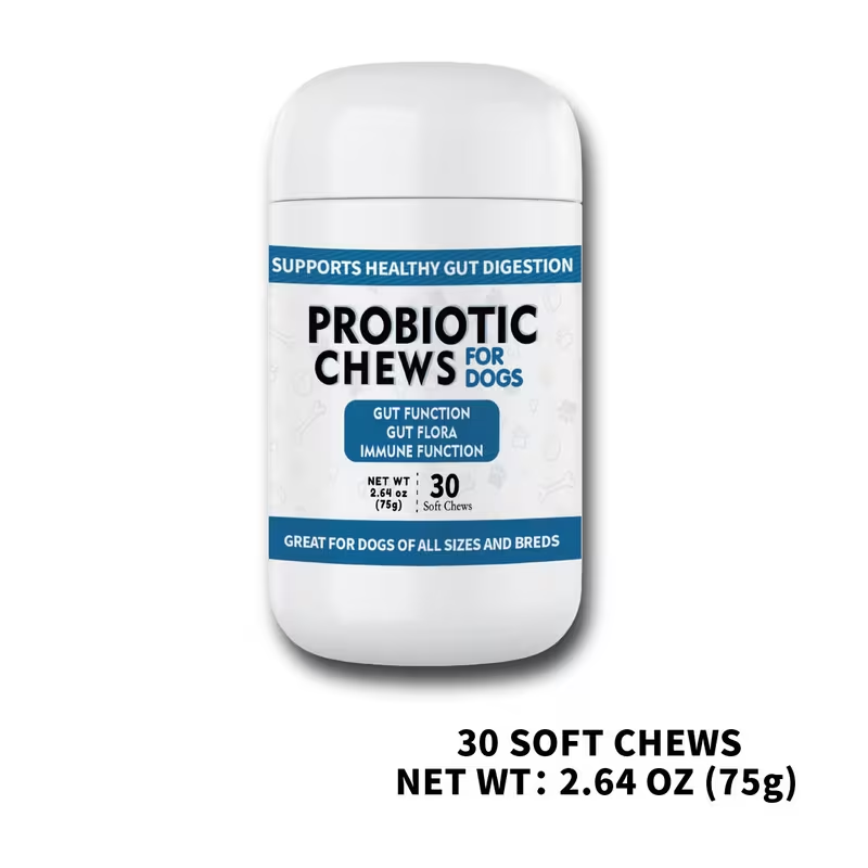 Dog Probiotic & Digestive Enzyme Chews with Prebiotics – Gut Health, Skin Sensitivity Support & Digestive Balance Soft Chew Supplement