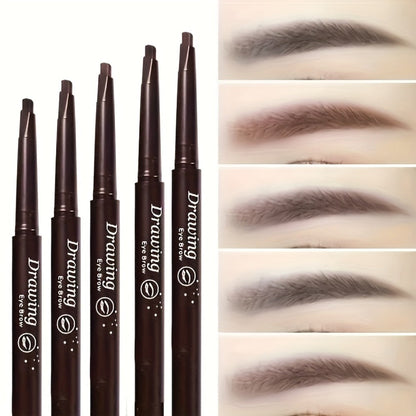 12-Pack Automatic Eyebrow Pencils with Angled Tips, Spoolie Ends and Four Brown-to-Black Color Options