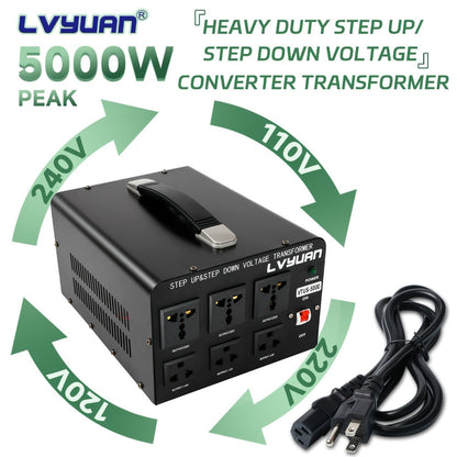 Voltage Converter Transformer 800W Continuous 5000W Peak - Step Up Step Down 110V to 220V, Aluminum Alloy Housing