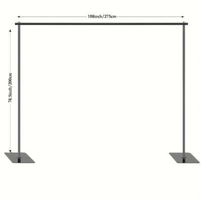 Backdrop Stand 10 x 6.5-Foot Metal Frame with Telescoping Uprights, Flat Feet and Round Ballast Bags