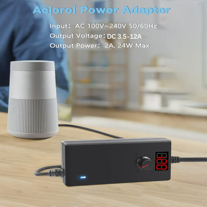 Adjustable AC DC Power Adapter 24W 3-12V 2A Universal Power Supply 100-240V with LED Voltage for an Everyday Personal Care Routine