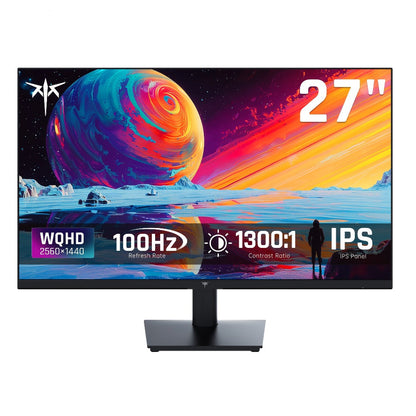 27-Inch QHD 100Hz Computer Monitor 2560x1440 IPS Display, AMD FreeSync, Ultra-Thin Bezel, HDMI DisplayPort