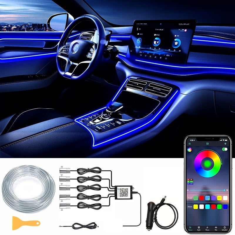 Car Interior Ambient Light Strip with Eight-Color App Control, Music-Responsive Modes and Two Checkout Configurations