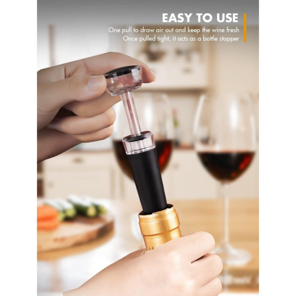 Electric Wine Opener Gift Set Rechargeable, 5-Piece Wine Accessory Kit with Aerator, Vacuum Stoppers