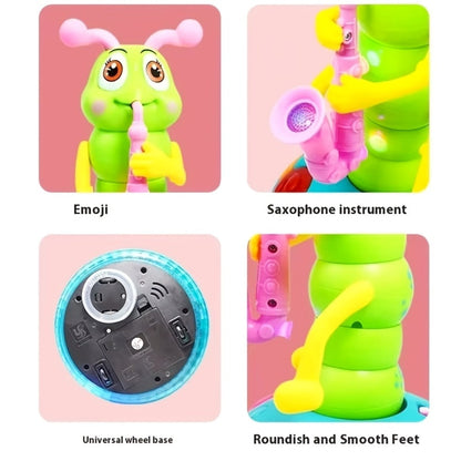 Caterpillar Saxophone Toy for Kids with LED Lights & Music - Electric Musical Instrument for Toddlers