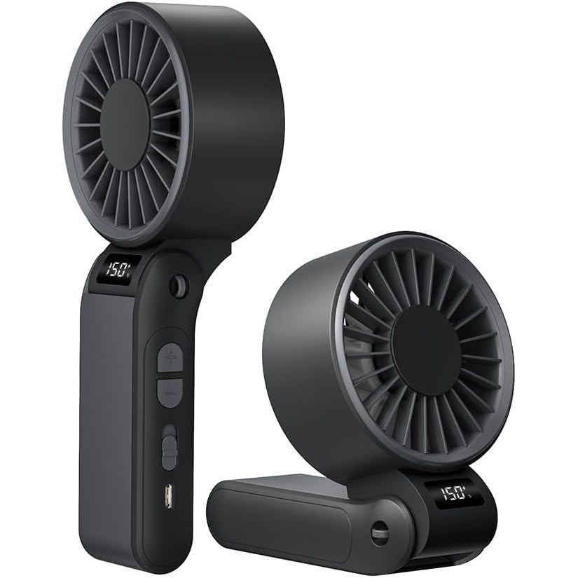 Handheld Fan USB-C Rechargeable 150-Speed Stepless Adjustable Turbo Fan LED Display for Home, Office and Desktop Air Circulation