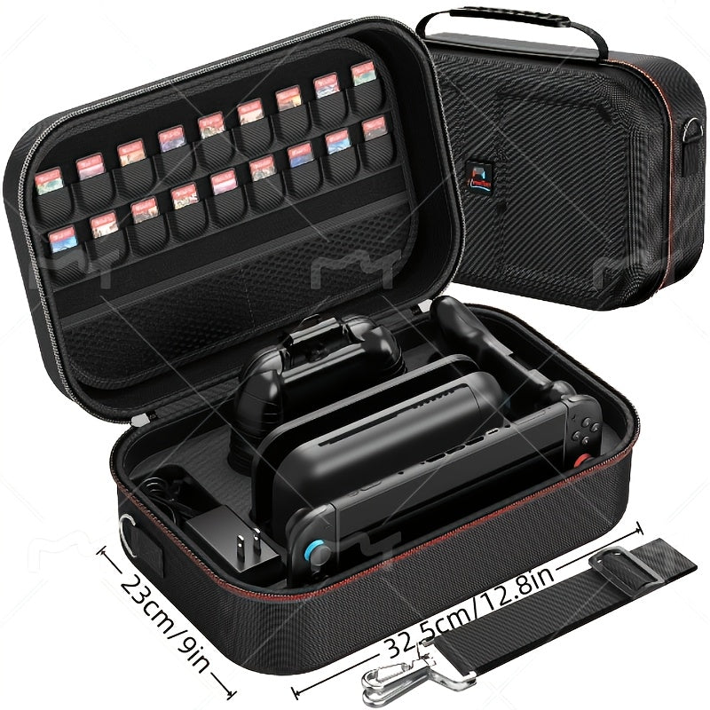 XL Carrying Case Compatible with Nintendo Switch 2, Card Slots, Accessory Compartments and Shoulder Strap