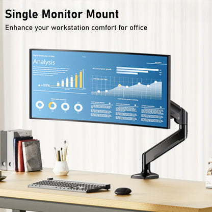Aluminum Alloy Gas Spring Monitor Arm, Full Motion Swivel Tilt Rotate, Desk Mount for 13-32 Inch Screens