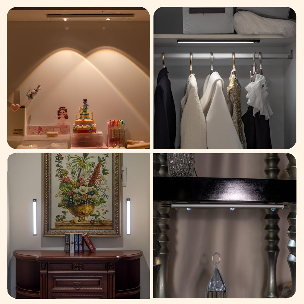 Motion Sensor LED Cabinet Light USB Rechargeable Dimmable Night Light Gesture Control 3 Modes Wireless Under Cabinet Lighting for Kitchen