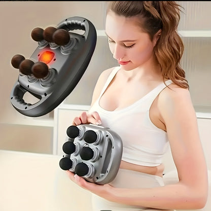 Fascia Gun Multi-Head Deep Tissue Massager, 9 High-Frequency Modes for Leg, Waist, Back & Hip