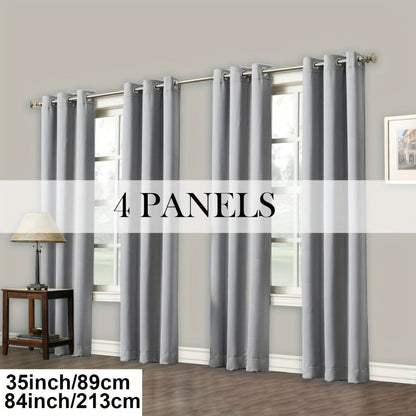 Grommet-Top Blackout Curtain Options in Nine Colors with Seven Width, Length or Panel-Count Labels