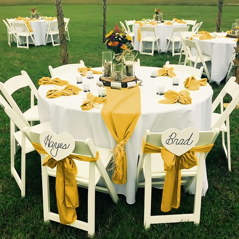Satin Chair Sashes Bows 50pcs, 7x108 Inch Chair Waist Belt Bow Ties for Wedding Reception, Banquet