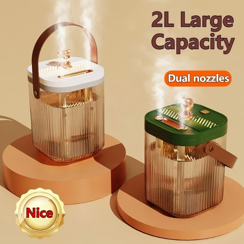 Humidifier 2L Top-Fill Dual-Mist Model with 1/2/4/8-Hour Timer, 26dB Listing and 40-Hour Runtime