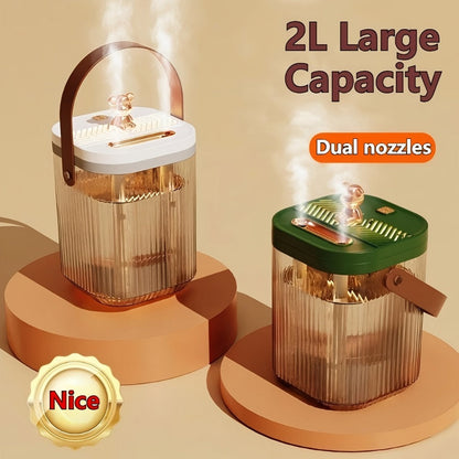 Humidifier 2L Top-Fill Dual-Mist Model with 1/2/4/8-Hour Timer, 26dB Listing and 40-Hour Runtime