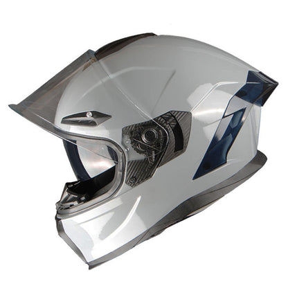 Motorcycle Helmet Full-Face Dual-Visor Shell with Clear Outer Shield, Smoked Inner Visor, Nine Colors and S-XL Sizes