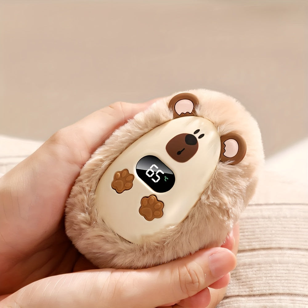 Electric Hand Warmer USB Rechargeable – Plush Soft Cover, 3 Heat Settings, Fast Heating Pocket Warmer for Home, Office & Outdoor Winter Use