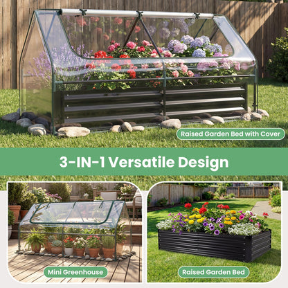 Raised Garden Bed with Greenhouse Cover 3-in-1 for Garden, Patio and Yard Use, with the Listed Configuration