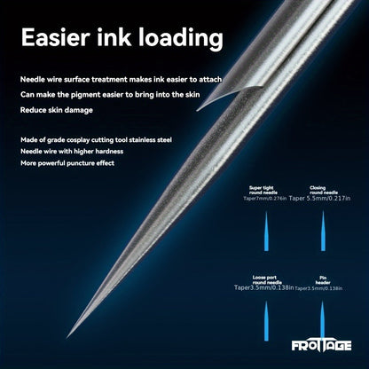 Tattoo Cartridge Needles with Frotage Label, 26 Retained RL RLT RS CM and M1 Cartridge Size Options
