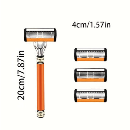 Double Edge Safety Razor Set for Men with 2 Handles & Stainless Steel Replacement Blades – Barber-Quality Close Shave Manual Shaving Kit