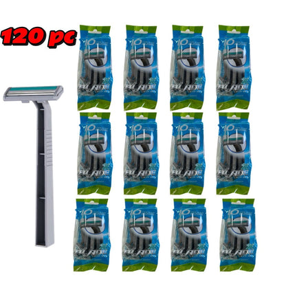 Disposable Razors Bulk 120 Pack Double Blade Stainless Steel – Fresh Smooth Close Shave for Men & Women, Face Legs Underarms Body Hair