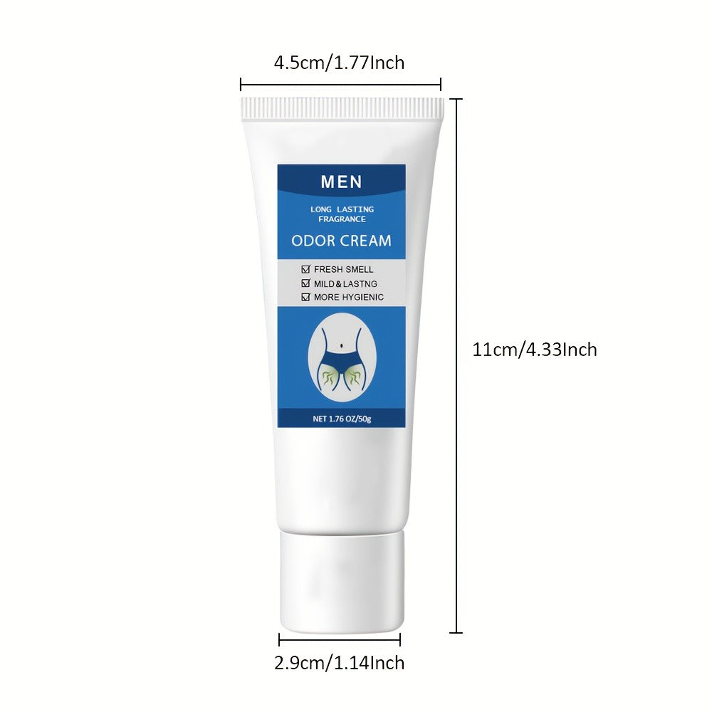 Men's Intimate Deodorant Odor Control Cream 1.76oz 50g – Long-Lasting Gentle Formula Safe for Private Parts Delicate Areas Groin Body Odor