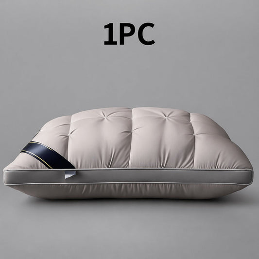Hotel Quality Pillow Soft Polyester Fiber Deep Sleep Neck Support – No Collapse All Season Machine Washable Satin Cover Zipper Closure White