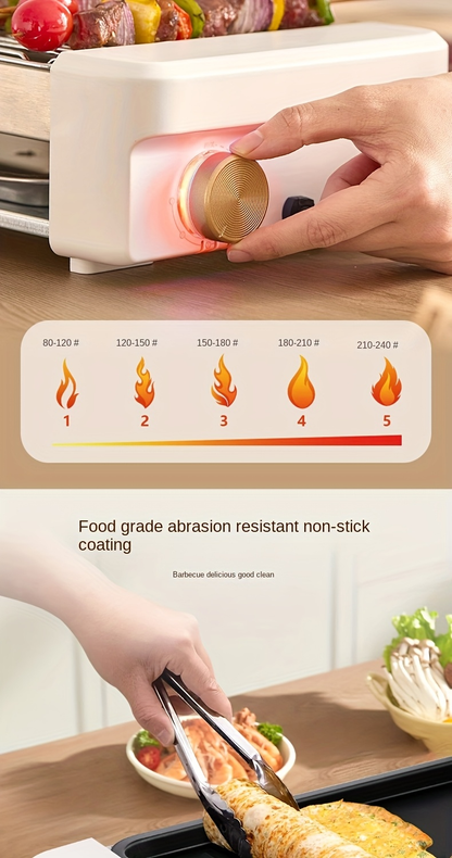 Sausage Grill 4-in-1 Multifunctional Electric Hot Dog Roller, Non-Stick Countertop Cooker with Adjustable Temperature