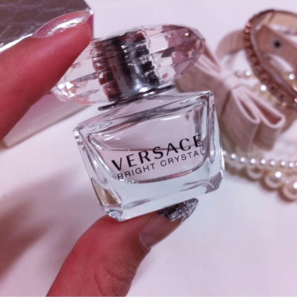 Mini Travel Perfume Spray for Women 5ml Versace Bright Crystal Eau de Toilette Fresh Floral EDT Purse Size Pocket Perfume TSA Friendly