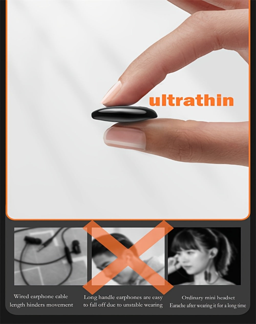 Ultra-Thin Bluetooth 5.3 Sleep Earbuds with Digital Charging Case in Black, Khaki or White