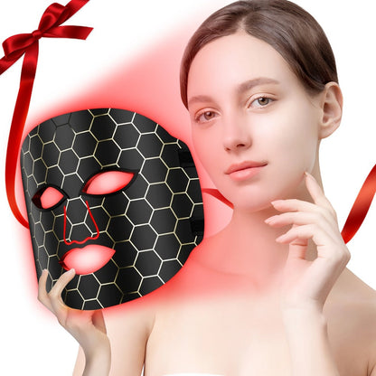 LED Light Therapy Face Mask 7 Color Photon Skin Rejuvenation - Acne Treatment Wrinkle for Bath Time, Home Spa and Personal Care