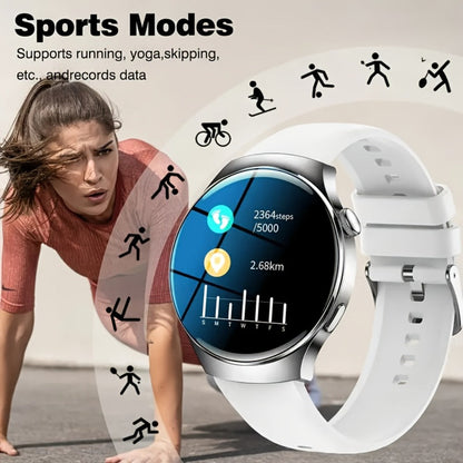 Smartwatch Alarm with Silicone Strap – Wireless Calling, Pedometer, Calorie Tracker, Music Playback, Remote Camera & Multi-Sport Modes