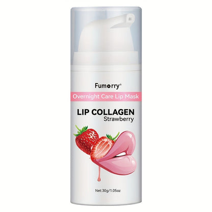 30g / 1.05oz Fumerry Lip Collagen Strawberry-Labeled Pump Bottle with Pink Applicator and 9.7cm Height