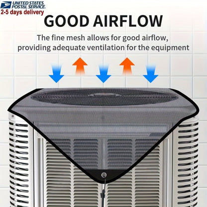 Outdoor Air Conditioner Cover 26"x26", Universal PVC Mesh AC Unit Protector, Prevents Leaves Debris Snow, Weatherproof Outdoor AC Cover
