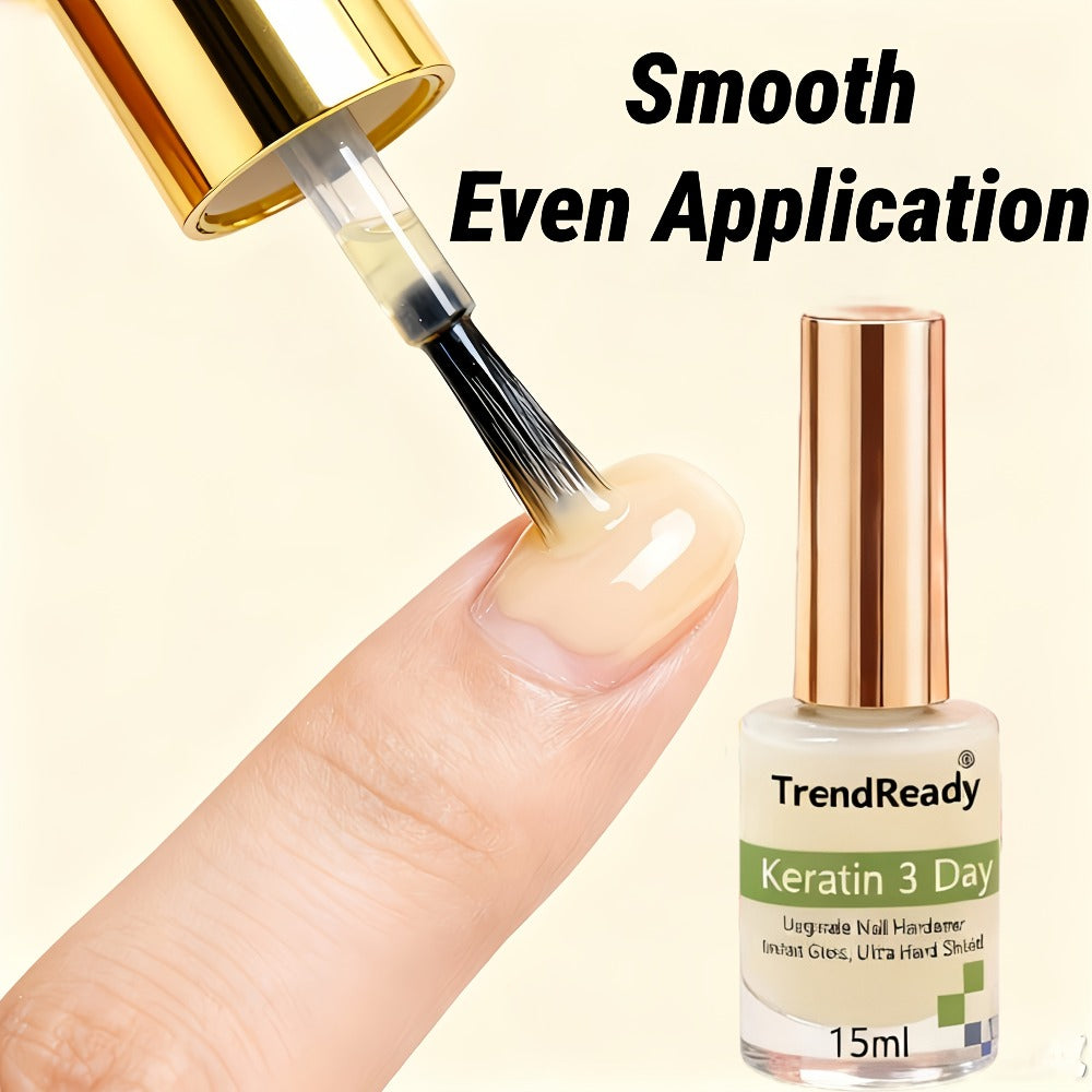 Vitamin E & Hyaluronic Acid Nail Hardener 2PCS 0.51oz – Protein Base Coat Ridge Filler & Concealer Quick Air-Dry Formula