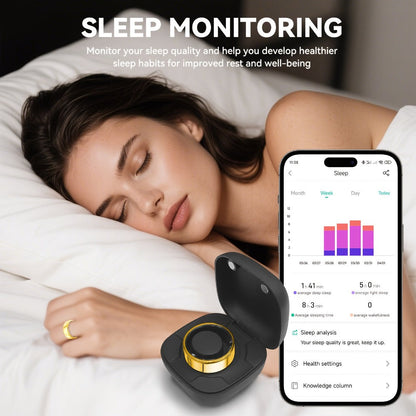 Smart Ring Fitness Tracker with Charging Case – Sleep Tracker Step Counter Distance Monitor for Women & Men | Sizes 7-13 | Black Silver Gold