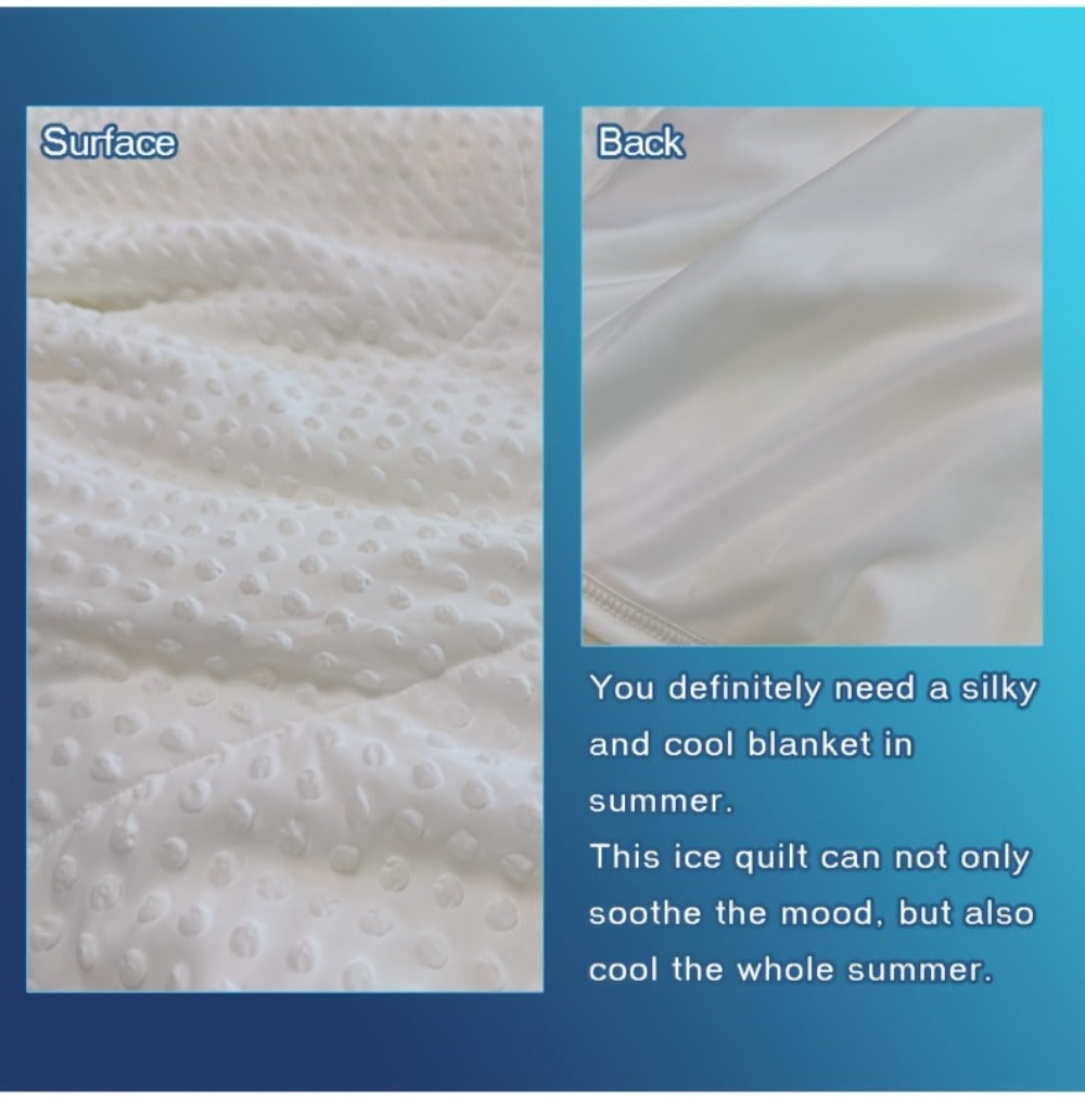 Cooling Blanket for Summer – Breathable Lightweight Throw with Soundwave Embossed Striped Design, 100% Polyester Machine Washable Blanket