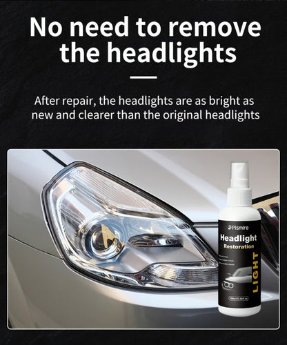 Headlight Restoration Kit Ceramic Coating Spray 100ml No Sanding No Polishing Required Quick Restore Yellowed Foggy Car Headlights DIY
