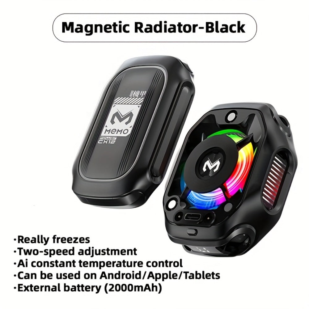 Phone Cooler Magnetic Semiconductor Cooling Fan with RGB LED Temperature Display Rechargeable for an Everyday Personal Care Routine