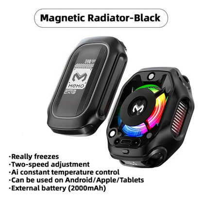 Phone Cooler Magnetic Semiconductor Cooling Fan with RGB LED Temperature Display Rechargeable for an Everyday Personal Care Routine