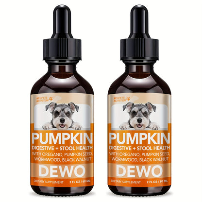 Pet Gut Wellness Drops with Black Walnut & Pumpkin Seed – Digestive Supplement for Dogs & Cats, Flora Balance