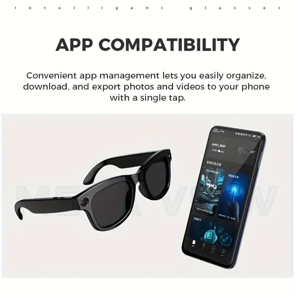 Smart Glasses Camera and Camera-Free Eyewear with Photochromic, Transparent and Black Lens Options