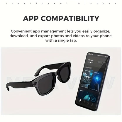 Smart Glasses Camera and Camera-Free Eyewear with Photochromic, Transparent and Black Lens Options